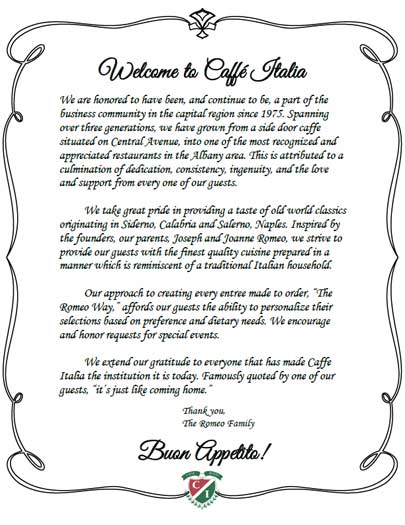Dinner Menu